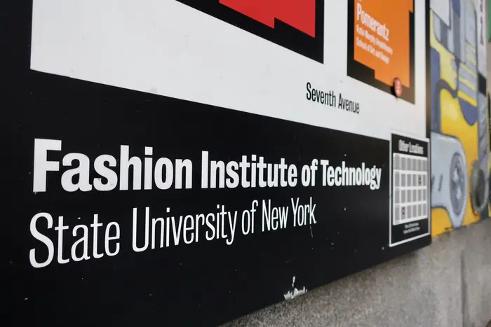 A photo of a Fashion Institute of Technology sign.